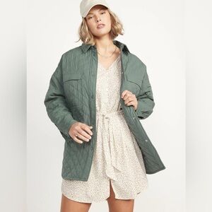 Old Navy Women's Quilted Utility Jacket in Sage